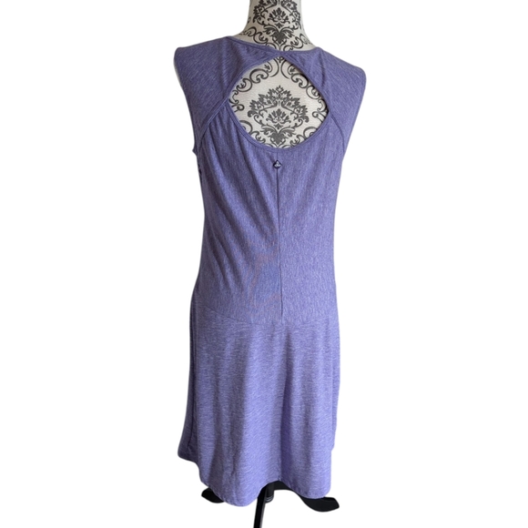 prAna Calico Dress Ultra Violet Heathered Purple Keyhole Cutout Back Women's L - Picture 8 of 13